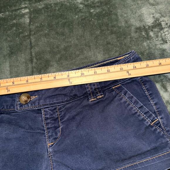 American Eagle Outfitters Shortie Shorts Womens 4 Blue Low Rise Y2K Micro Mini - Picture 5 of 7